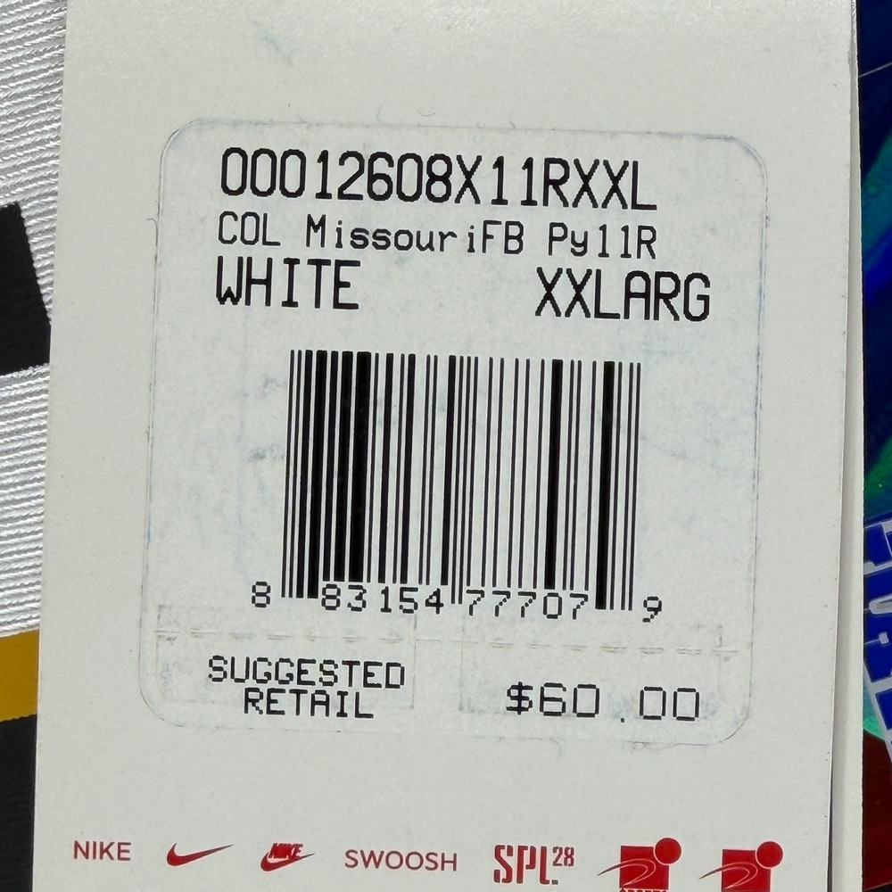 Nike Mizzou Tigers Football Jersey White Black Gold Number 11 XXL Mens - Picture 9 of 16